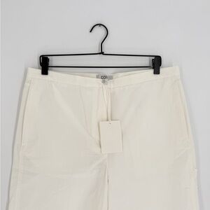 Cos Broderie Anglaise Wide Leg Embroidered Leaves Cut Out Trousers In White